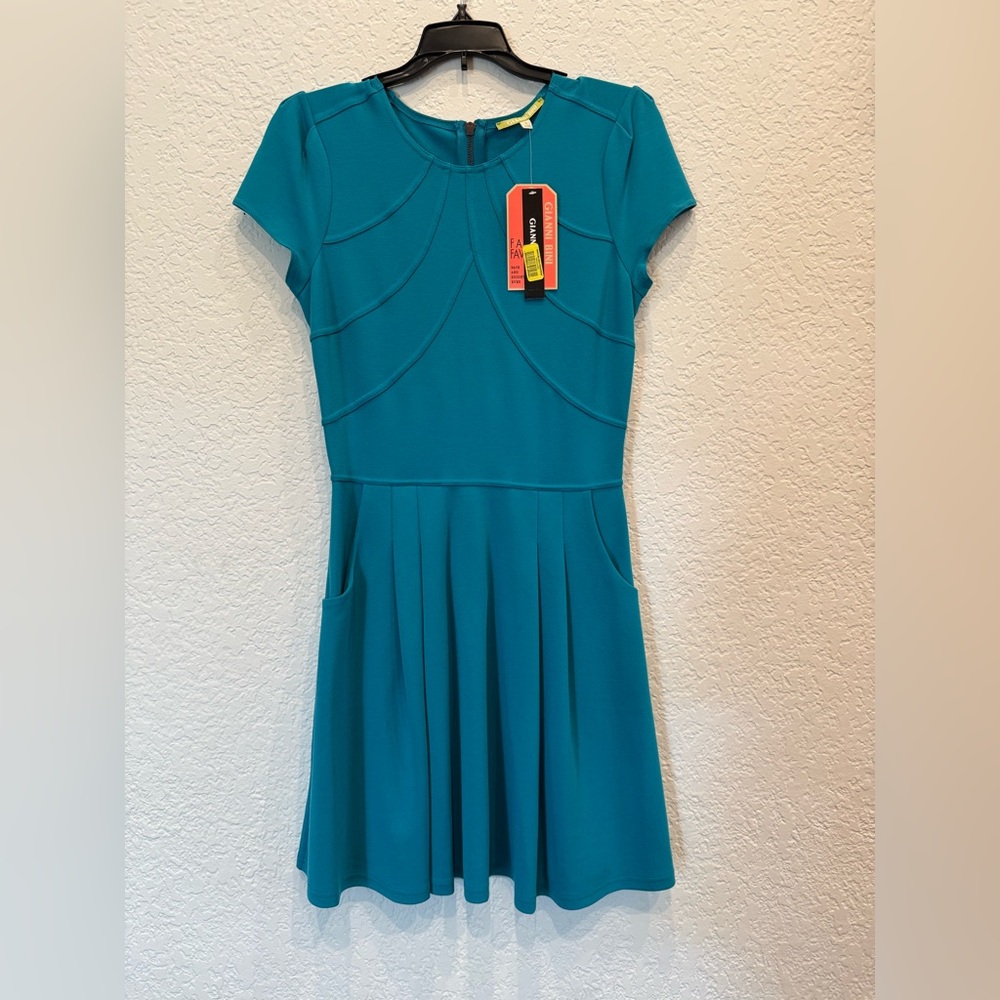 Gianni Bini Turquoise Pleated Dress